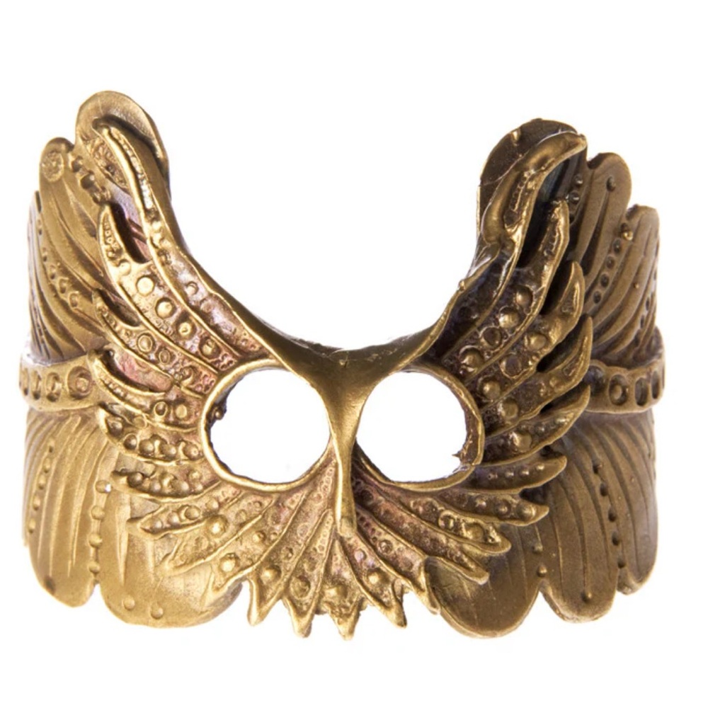 alkemie -  Owl Mask Cuff - Gold Patina